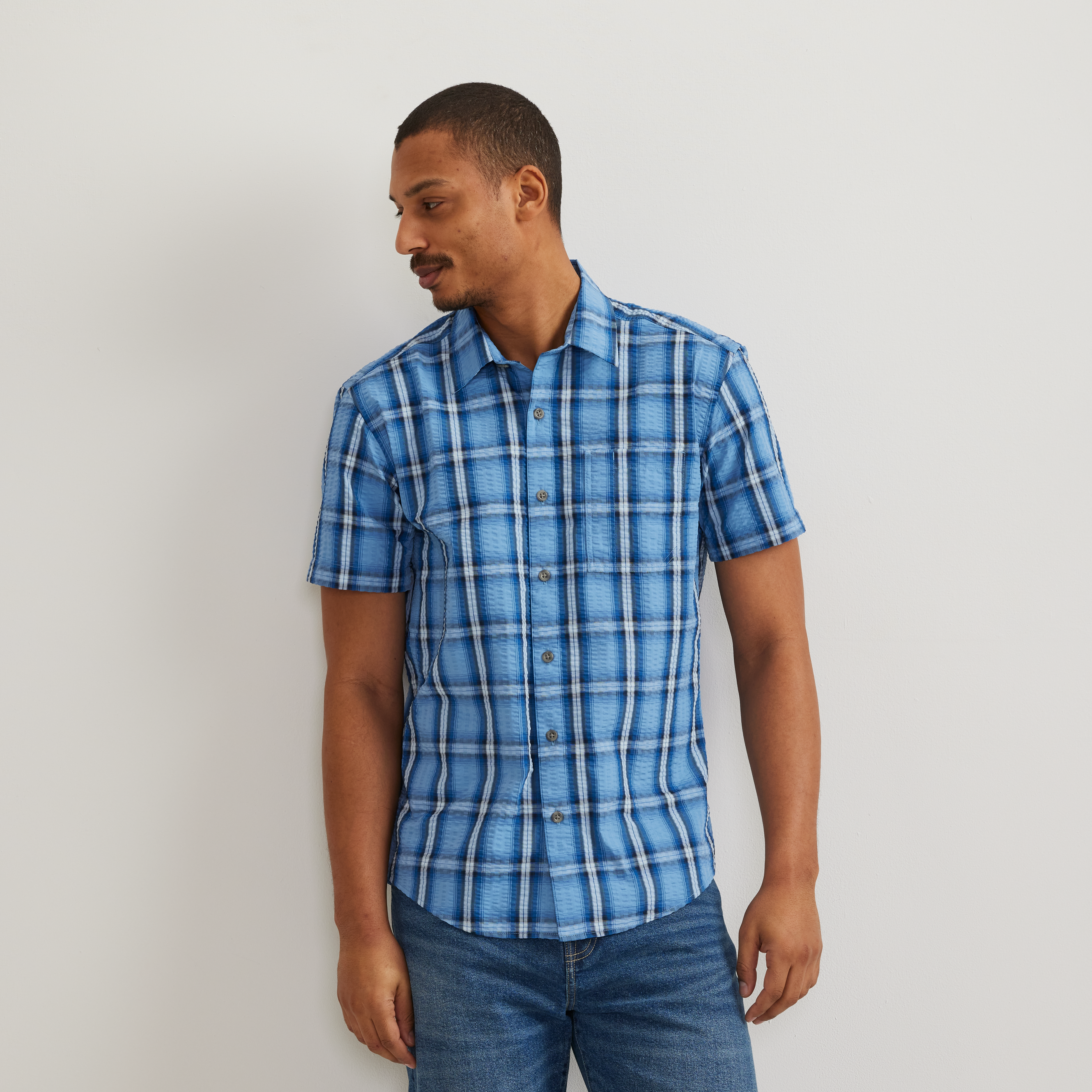Men's Short-Sleeve Pack It 3.0 Seersucker Shirt